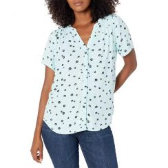 2 Pcs Summer Women Short Sleeve Printed Casual Blouse